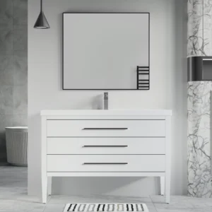 Grace Bathroom Vanity, Black With Chrome Trim, 30 , Single Sink, Freestanding